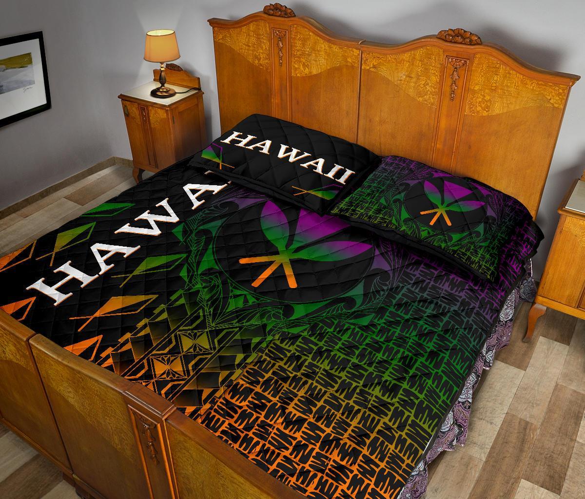 Hawaii Quilt Bed Set - Kanaka Maoli Rocket Style - Polynesian Pride