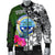 Federated States of Micronesia Men Bomber Jacket - Turtle Plumeria Banana Leaf - Polynesian Pride