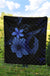Hawaii Fish Hook Hibiscus Blue Premium Quilt - Polynesian Pride
