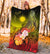 Marshall Islands Custom Personalised Premium Blanket - Humpback Whale with Tropical Flowers (Yellow) - Polynesian Pride