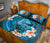 Tahiti Polynesian Quilt Bed Set - Blue Plumeria Animal Tattoo - Polynesian Pride