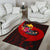 Papua New Guinea Area Rug - Polynesian Hook And Hibiscus (Red) - Polynesian Pride