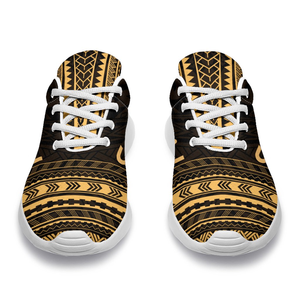 Northern Mariana Islands Sporty Sneakers - Polynesian Chief Gold Version - Polynesian Pride