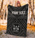 Fiji Personalised Premium Blanket - Fiji Seal With Polynesian Tattoo Style ( Black) - Polynesian Pride