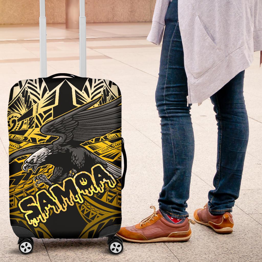 Samoa Polynesian Luggage Covers - Eagle Tribal Pattern Yellow - Polynesian Pride