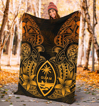 Guam Polynesian Premium Blanket - Gold Turtle Homeland - Polynesian Pride