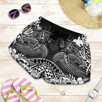 Papua New Guinea Women's Shorts - White Shark Polynesian Tattoo Women White - Polynesian Pride