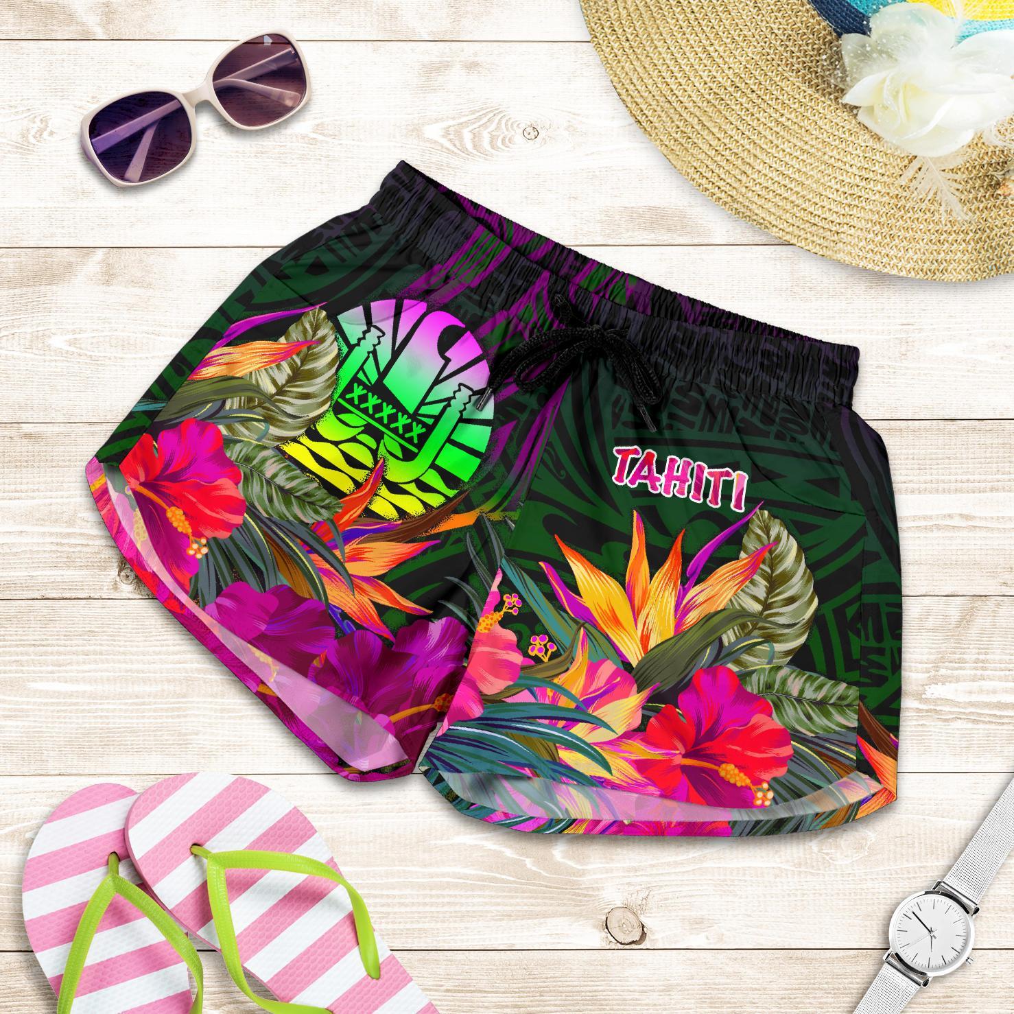 Tahiti Women's Shorts - Summer Hibiscus Women Reggae - Polynesian Pride