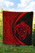 Hawaii Turtle Map Polynesian Premium Quilt - Red - Circle Style - Polynesian Pride
