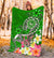 Tahiti Premium Blanket - Turtle Plumeria (Green) - Polynesian Pride