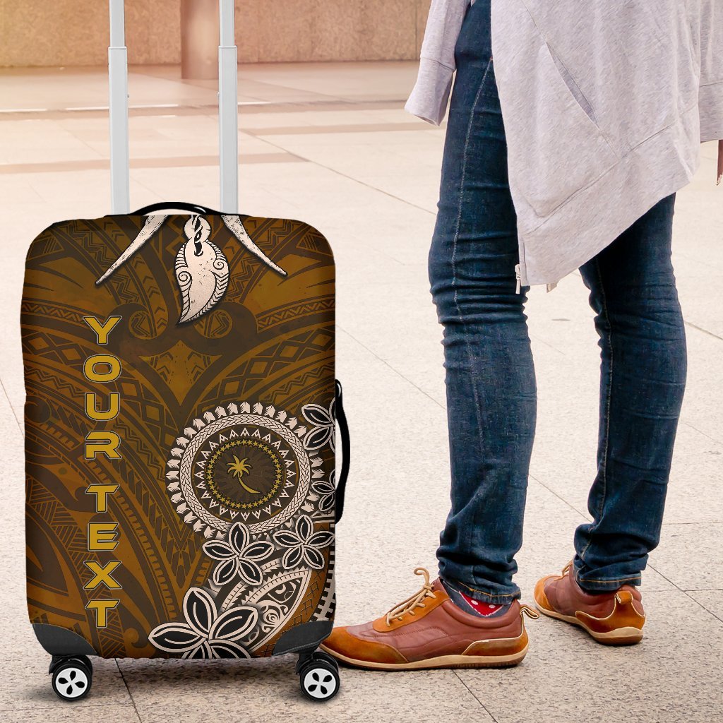 Chuuk Custom Personalised Luggage Covers - Polynesian Boar Tusk Brown - Polynesian Pride