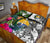 Nauru Quilt Bed Set White - Turtle Plumeria Banana Leaf Crest - Polynesian Pride