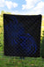 Hawaii Map Turtle Hibiscus Divise Blue Polynesian Premium Quilt - Polynesian Pride