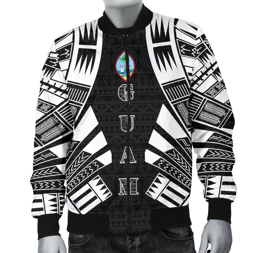 Guam Men Bomber Jackets - Polynesian Tattoo Black - Polynesian Pride