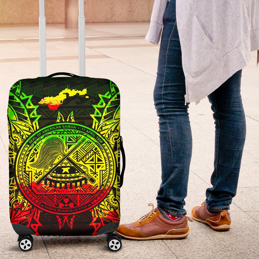 American Samoa Polynesian Luggage Covers Map Reggae - Polynesian Pride
