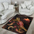 Papua New Guinea Polynesian Area Rugs - Turtle With Blooming Hibiscus Gold - Polynesian Pride