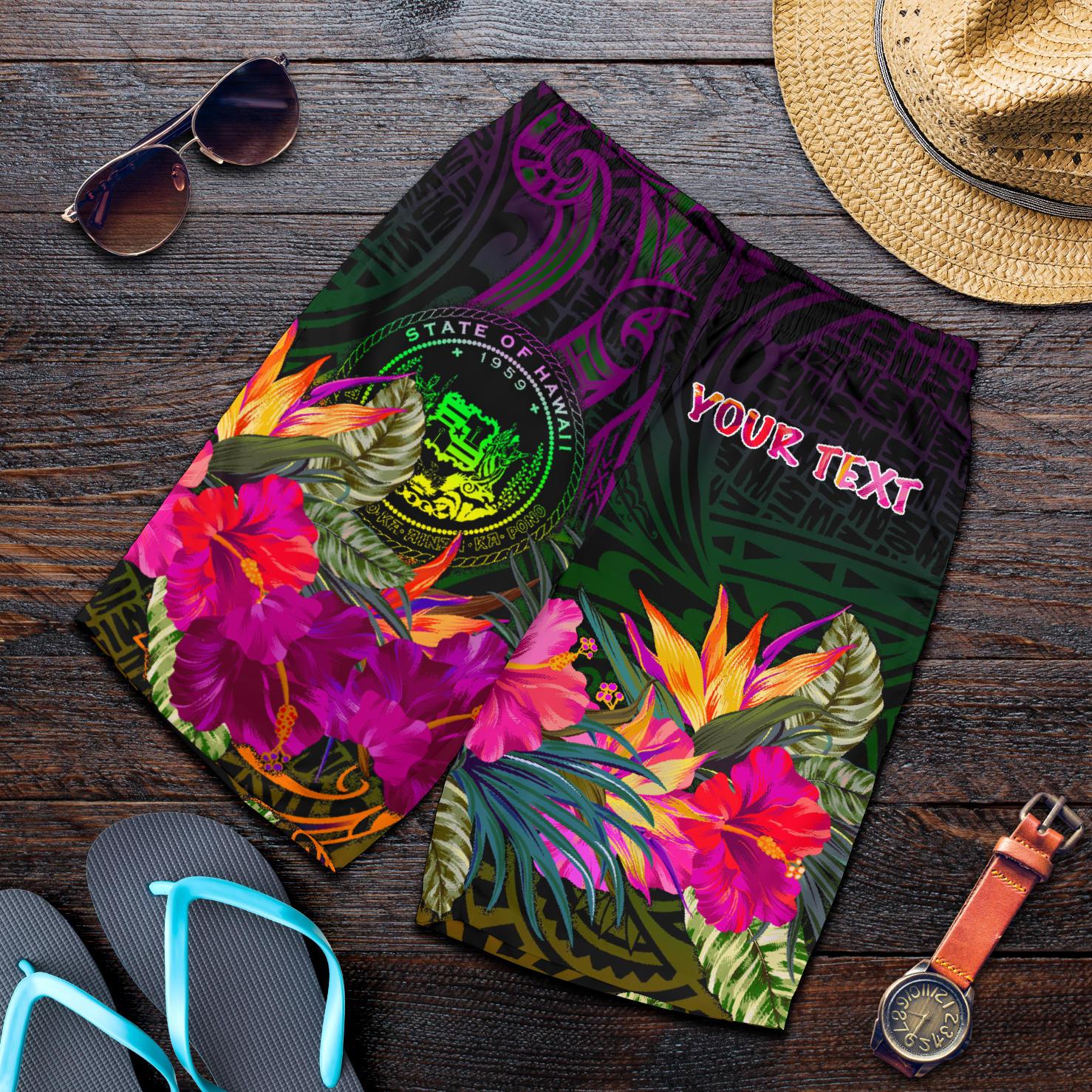 Polynesian Hawaii Personalised Men's Shorts - Summer Hibiscus Reggae - Polynesian Pride