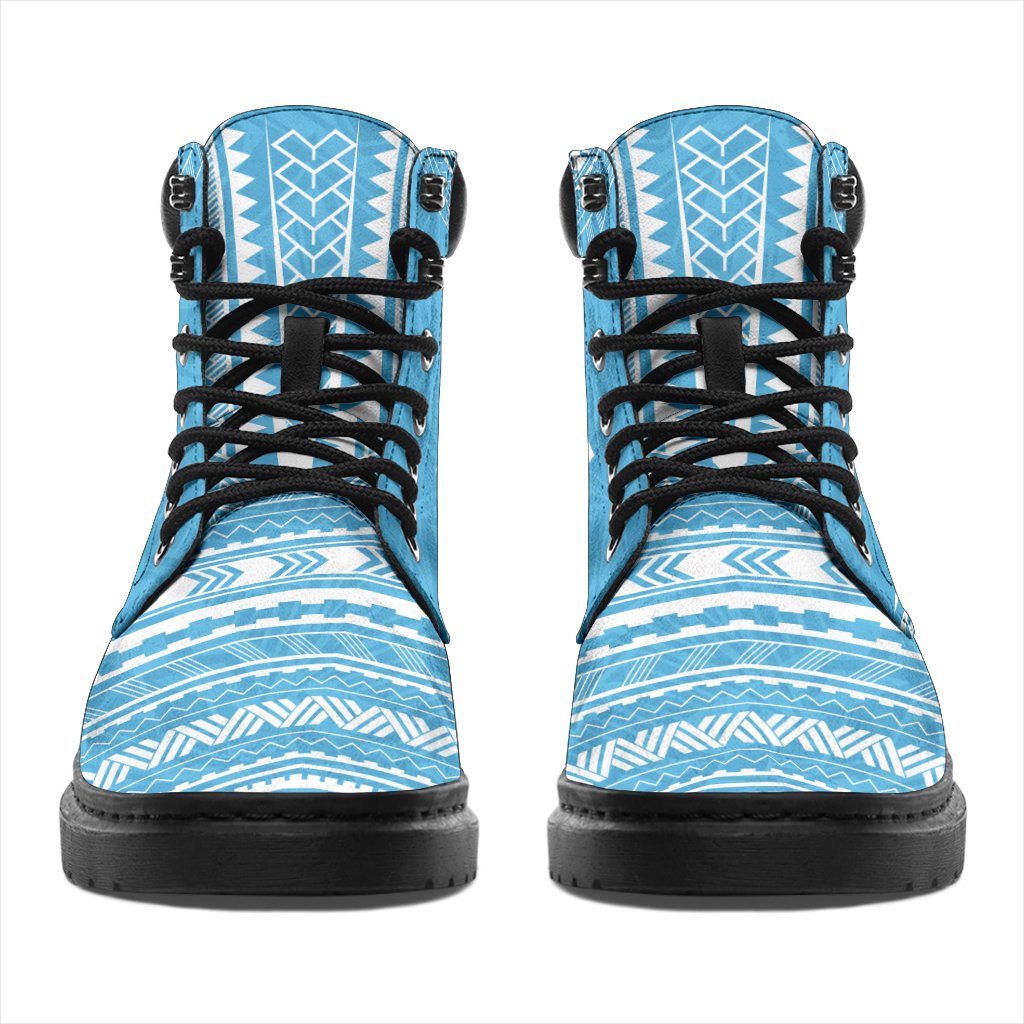 Fiji Leather Boots - Polynesian Flag Chief Version - Polynesian Pride