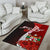 Fiji Polynesian Custom Personalised Pesonalised Area Rug - Coat Of Arm With Hibiscus - Polynesian Pride