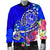 Tahiti Men's Bomber Jacket - Turtle Plumeria (Blue) - Polynesian Pride