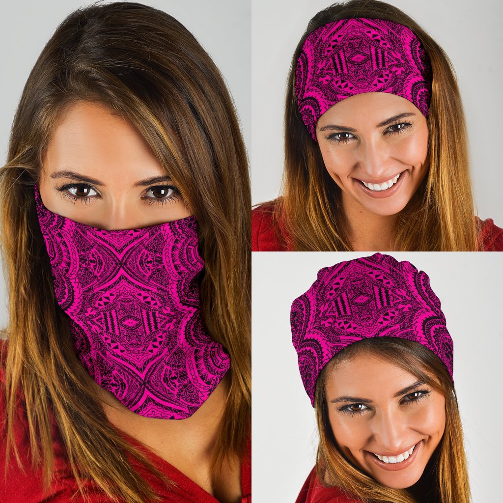 Polynesian Symmetry Pink Bandana 3 - Pack Pink One Size - Polynesian Pride