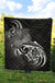 Hawaii Map Turtle Hibiscus Divise White Polynesian Premium Quilt - Polynesian Pride