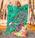 Polynesian Premium Blanket - Turtle Plumeria Turquoise Color - Polynesian Pride