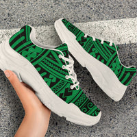 Polynesian Seamless Green Chunky Sneakers - Polynesian Pride