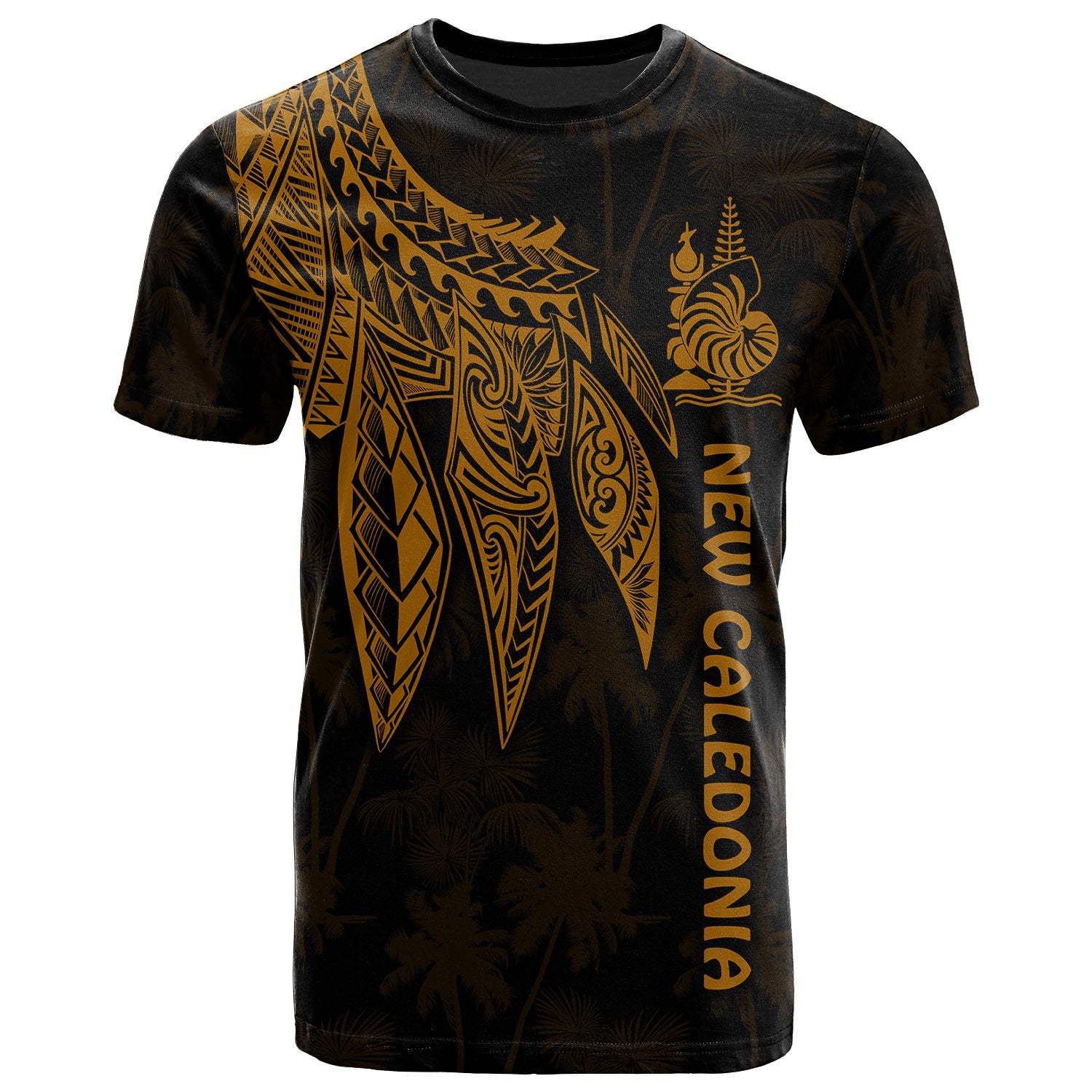 Wallis and Futuna T Shirt Polynesian Wings Golden Unisex Golden - Polynesian Pride