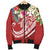 Wallis and Futuna Polynesian Men's Bomber Jacket - Summer Plumeria (Red) - Polynesian Pride