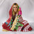 Marshall Islands Polynesian Hooded Blanket - Summer Plumeria (Red) - Polynesian Pride