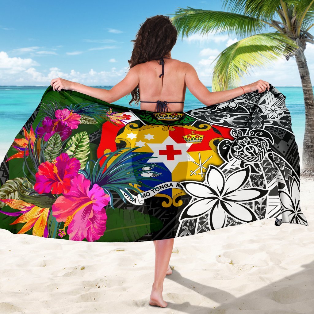 Tonga Sarong - Turtle Plumeria Banana Leaf - Polynesian Pride