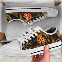 Tonga Polynesian Low Top Shoes - Gold Plumeria - Polynesian Pride