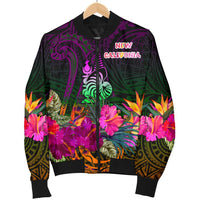 New Caledonia Polynesian men's Bomber Jacket - Summer Hibiscus - Polynesian Pride
