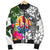 Tahiti Custom Personalised Men's Bomber Jacket White - Turtle Plumeria Banana Leaf - Polynesian Pride