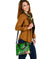 Samoa Custom Personalised Shoulder Handbag - Turtle Plumeria (Green) - Polynesian Pride