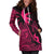 Guam Hoodie Dress - Guam Flag Coconut Tree Pink K4 - Polynesian Pride