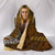 Pohnpei Hooded Blanket - Polynesian Boar Tusk Hooded Blanket Brown - Polynesian Pride