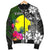 Palau Men Bomber Jacket - Turtle Plumeria Banana Leaf - Polynesian Pride