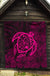 Hawaii Turtle Kanaka Map Hibiscus Poly Premium Quilt - Pink - Polynesian Pride