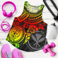 Polynesian Hawaii Women's Racerback Tank - Reggae Turtle RED - Polynesian Pride