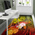 Pohnpei Area Rug - Humpback Whale with Tropical Flowers (Yellow) - Polynesian Pride