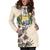 Nauru Hoodie Dress - Nauru Coat Of Arms & Beige Hibiscus - Polynesian Pride