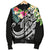 Tonga Polynesian Men's Bomber Jacket - Summer Plumeria (Black) - Polynesian Pride