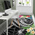 Fiji Polynesian Area Rug - Summer Plumeria (Black) - Polynesian Pride