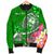 Guam Custom Personalised Men's Bomber Jacket - Turtle Plumeria (Green) - Polynesian Pride