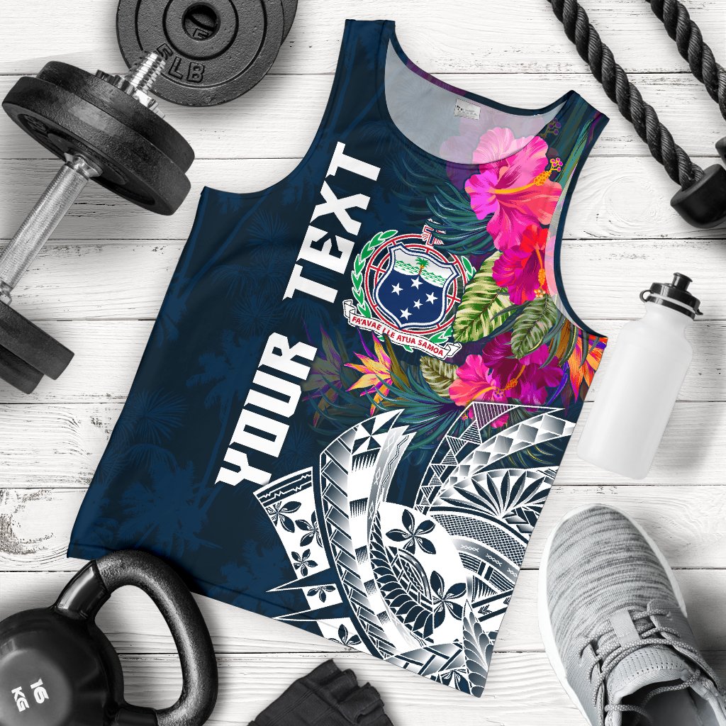 Samoa Custom Personalised Men's Tank Top - Summer Vibes Blue - Polynesian Pride