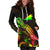 Tokelau Polynesian Hoodie Dress - Turtle With Blooming Hibiscus Reggae - Polynesian Pride