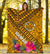 Hawaii Premium Blanket - Kanaka Maoli With Hibiscus On Polynesian Patterns (YELLOW) - Polynesian Pride