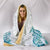 Maori Manaia The Blue Sea Hooded Blanket, White - Polynesian Pride